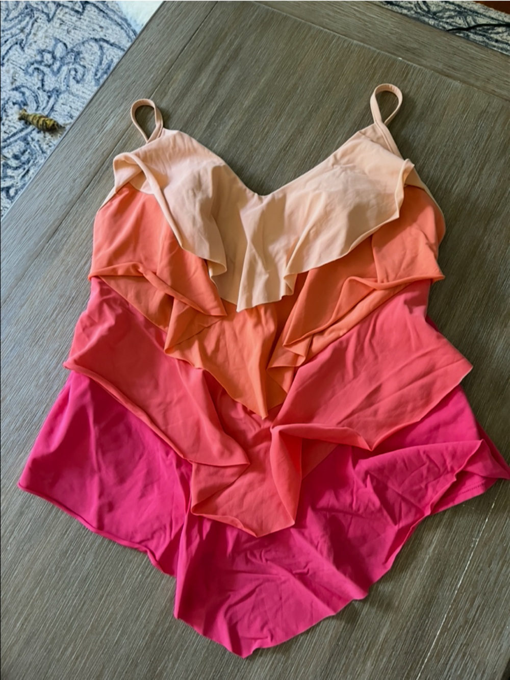 Talbots Pink Coral Peach Layered tankini